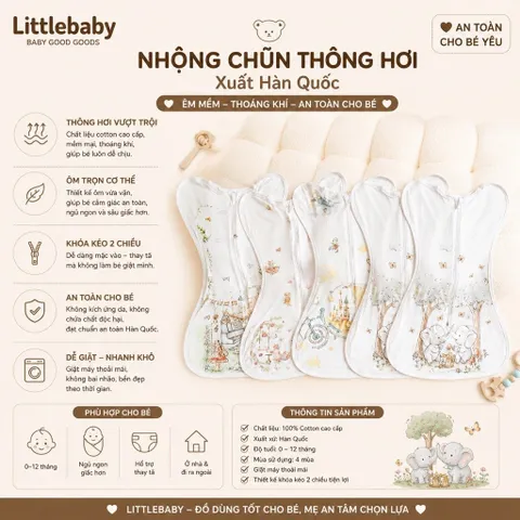 Nhộng chũn thông hơi xuất Hàn giúp bé ngủ ngon , mềm mịn ,có khoả thoải mái và tiện dụng