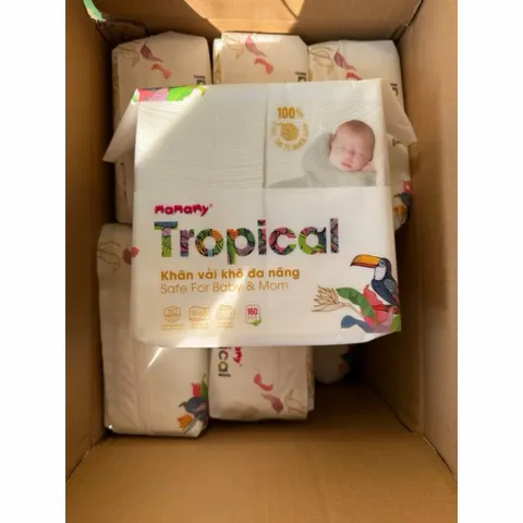 Khăn Vải Khô Đa Năng Mamamy Tropical – Combo 3 Gói Khăn Khô Cho Bé Sơ Sinh, Lau Mặt, Lau Tay An Toàn