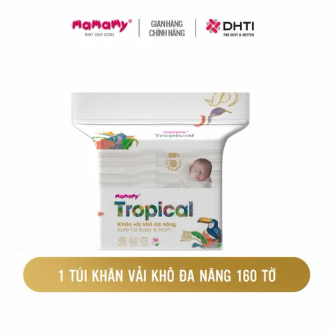 Khăn Vải Khô Đa Năng Mamamy Tropical – Combo 3 Gói Khăn Khô Cho Bé Sơ Sinh, Lau Mặt, Lau Tay An Toàn