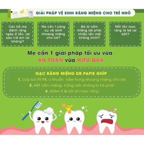 Gạc Rơ Lưỡi Dr Papie Chính Hãng – Gạc Vệ Sinh Răng Miệng Cho Bé Sơ Sinh, Trẻ Nhỏ