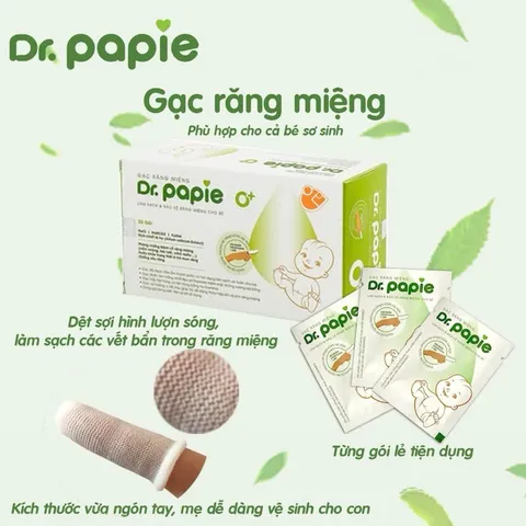 Gạc Rơ Lưỡi Dr Papie Chính Hãng – Gạc Vệ Sinh Răng Miệng Cho Bé Sơ Sinh, Trẻ Nhỏ