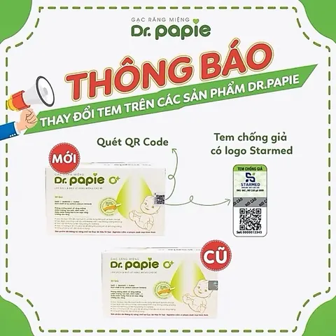 Gạc Rơ Lưỡi Dr Papie Chính Hãng – Gạc Vệ Sinh Răng Miệng Cho Bé Sơ Sinh, Trẻ Nhỏ