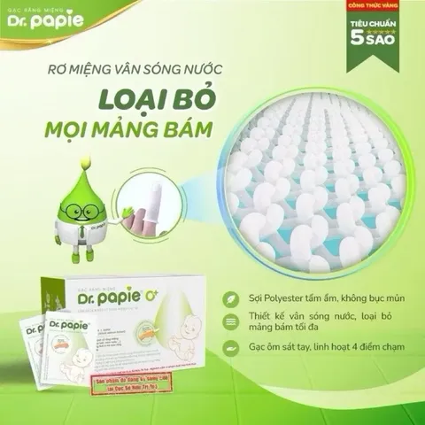 Gạc Rơ Lưỡi Dr Papie Chính Hãng – Gạc Vệ Sinh Răng Miệng Cho Bé Sơ Sinh, Trẻ Nhỏ