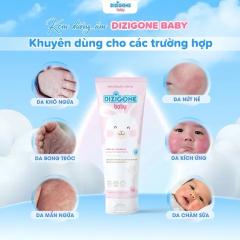 Kem dưỡng ẩm DIZIGONE Baby 30g giảm khô da, nứt nẻ, bong tróc, phục hồi và bảo vệ da cho bé