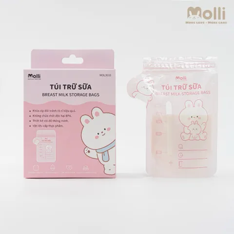 Túi Trữ Sữa Mẹ Molli 30 Túi/Hộp 150ml 200ml 250ml – Túi Trữ Sữa Khoá Zip Đôi Chống Tràn, Bảo Quản Sữa Mẹ