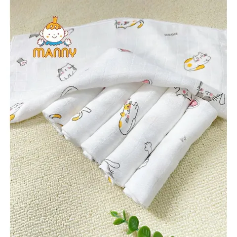 Set 5 khăn sợi tre lụa 100% cao cấp Manny