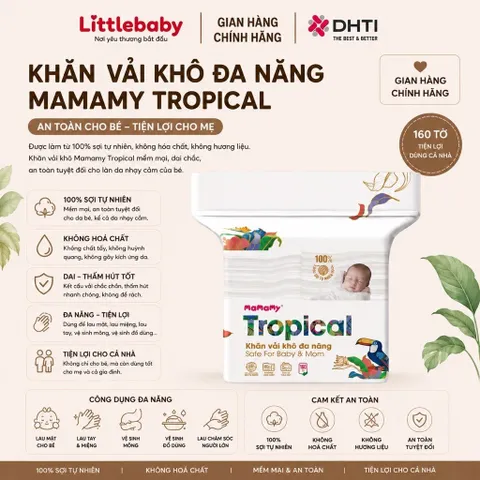 Khăn Vải Khô Mamamy Tropical 160 Tờ – Khăn Khô Đa Năng Cho Bé Sơ Sinh