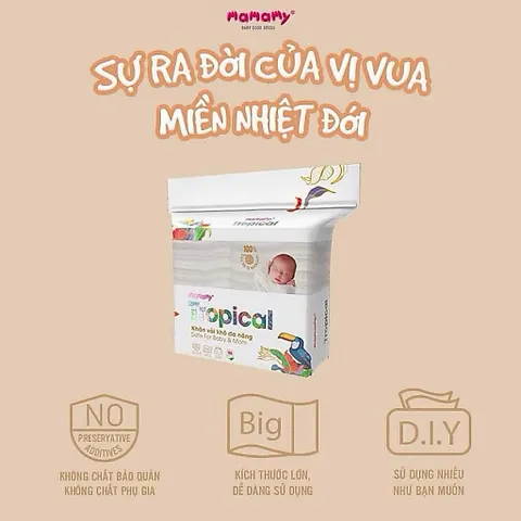 Khăn Vải Khô Mamamy Tropical 160 Tờ – Khăn Khô Đa Năng Cho Bé Sơ Sinh