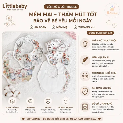 Yếm hoa tròn chống thấm cho bé, phong cách vintage Hàn