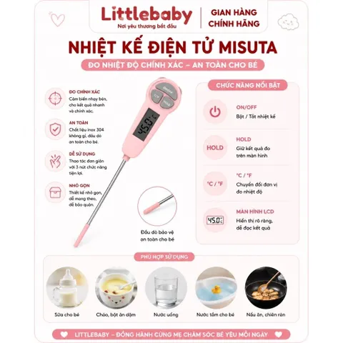 Que đo nhiệt độ nước, sữa Misuta