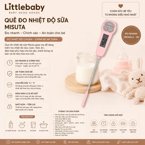 Que đo nhiệt độ nước, sữa Misuta