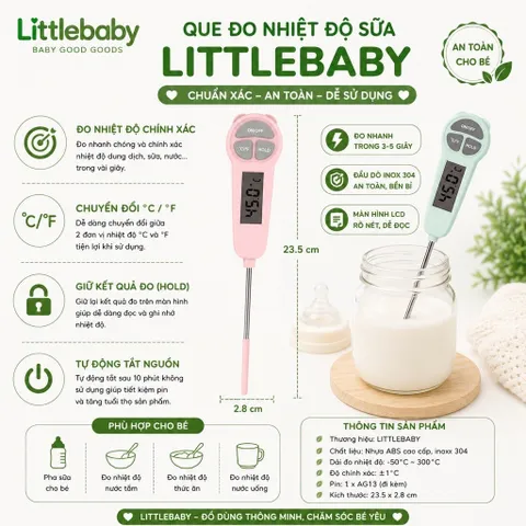 Que đo nhiệt độ nước, sữa Misuta
