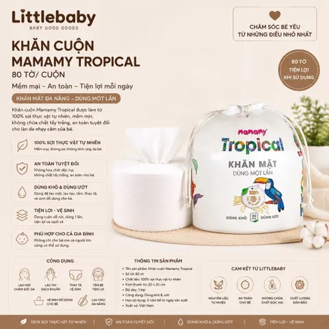 Khăn Vải Khô Đa Năng Mamamy Tropical 80 Tờ – Khăn Vải Cuộn Dùng 1 Lần Cho Bé