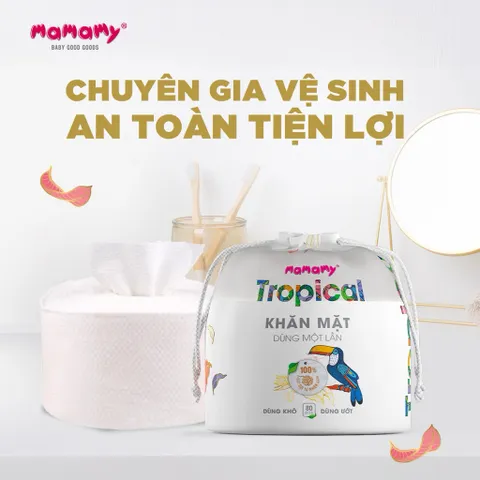 Khăn Vải Khô Đa Năng Mamamy Tropical 80 Tờ – Khăn Vải Cuộn Dùng 1 Lần Cho Bé