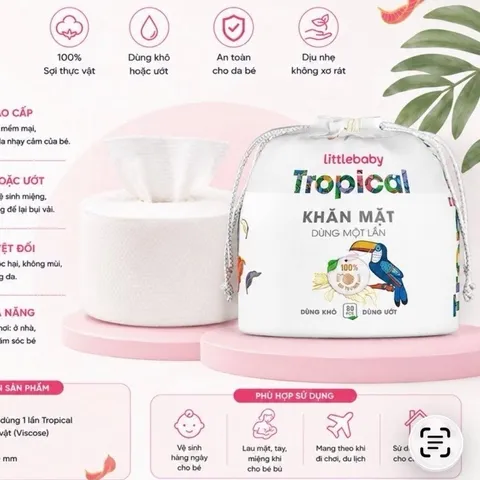 Khăn Vải Khô Đa Năng Mamamy Tropical 80 Tờ – Khăn Vải Cuộn Dùng 1 Lần Cho Bé