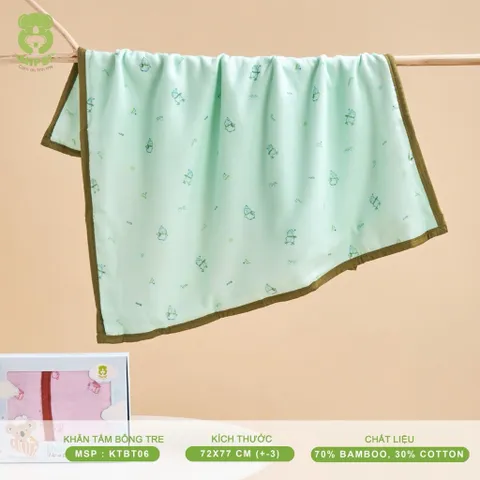 Khăn tắm bông tre Mipbi 6 lớp – siêu mềm mịn, thấm hút nhanh cho bé