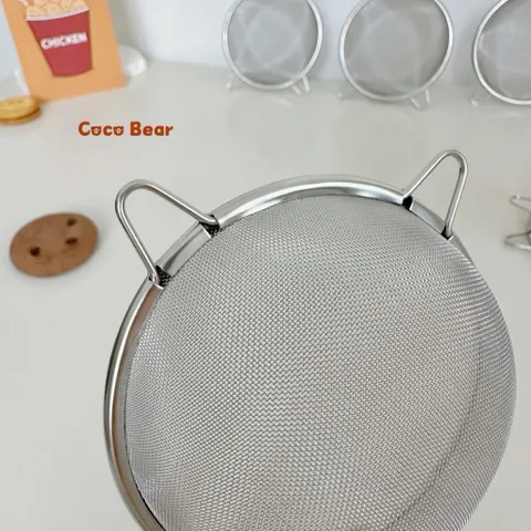 Rây Lọc Cháo Cocobear Chất Liệu Inox Cho Bé Tay Cầm Chắc Chắn, Rây Lọc Thức Ăn Dặm Cho Bé Chịu Nhiệt Cao Coco Bear