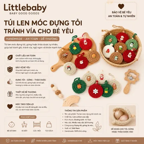 Túi len móc đựng tỏi tránh vía cho bé siêu xinh mẫu mới