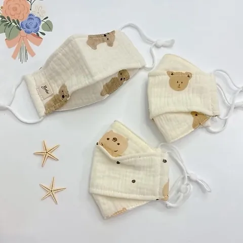 Khẩu trang vải cho bé cao cấp có dây đeo điều chỉnh từ 1 đến 5 tuổi nhiều họa tiết