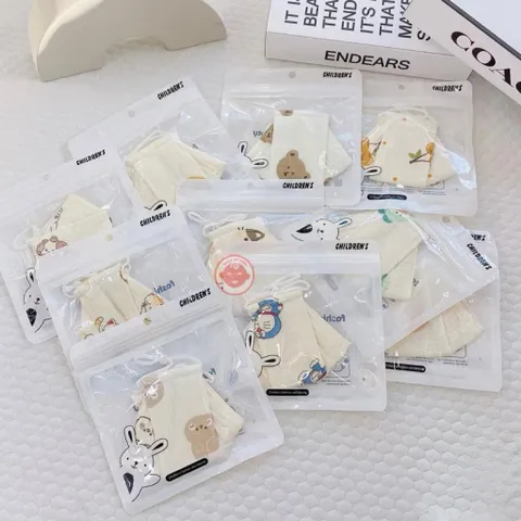 Khẩu trang vải cho bé cao cấp có dây đeo điều chỉnh từ 1 đến 5 tuổi nhiều họa tiết