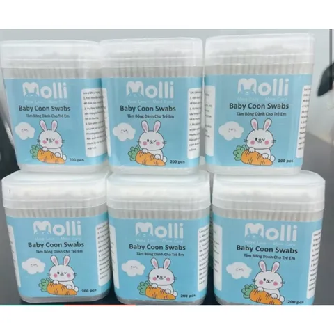 TĂM BÔNG MOLLI CHO BÉ SƠ SINH – MỀM MỊN, DỄ SỬ DỤNG, KHÔNG RƠI BÔNG