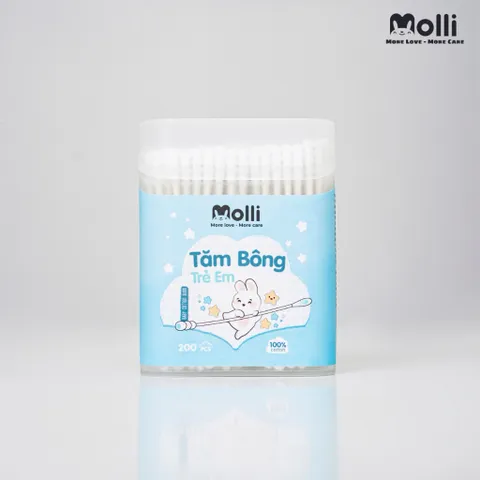 TĂM BÔNG MOLLI CHO BÉ SƠ SINH – MỀM MỊN, DỄ SỬ DỤNG, KHÔNG RƠI BÔNG