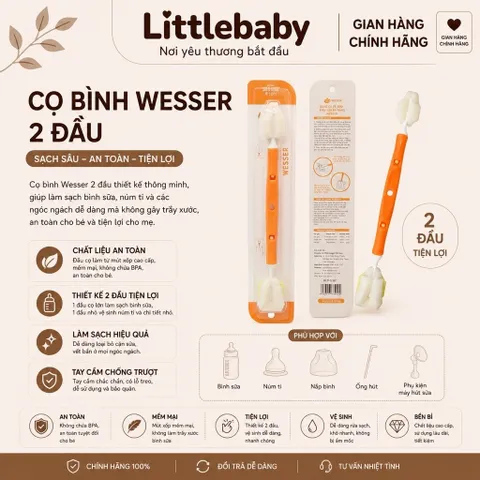 Cọ Rửa Bình Sữa Wesser – Cọ Vệ Sinh Bình Sữa Trẻ Em Cao Cấp Được Nhập Khẩu Từ Hàn Quốc