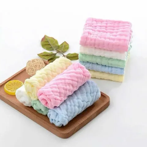 XẢ KHO Set 5 khăn mặt màu Kiluta - Chất liệu mềm mại - An toàn sử dụng cho bé - Khăn đa năng, vừa làm khăn vừa làm yếm
