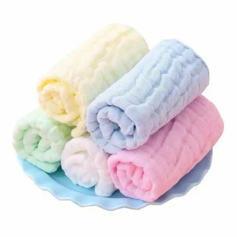 XẢ KHO Set 5 khăn mặt màu Kiluta - Chất liệu mềm mại - An toàn sử dụng cho bé - Khăn đa năng, vừa làm khăn vừa làm yếm