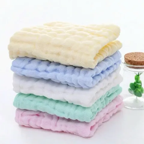 XẢ KHO Set 5 khăn mặt màu Kiluta - Chất liệu mềm mại - An toàn sử dụng cho bé - Khăn đa năng, vừa làm khăn vừa làm yếm