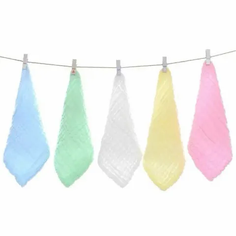 XẢ KHO Set 5 khăn mặt màu Kiluta - Chất liệu mềm mại - An toàn sử dụng cho bé - Khăn đa năng, vừa làm khăn vừa làm yếm