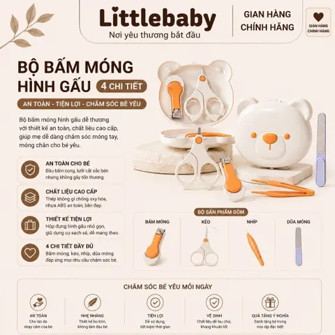 Bộ dụng cụ cắt móng tay hình gấu đáng yêu