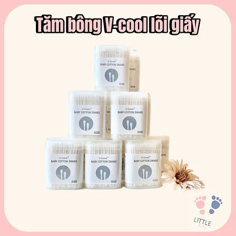 TĂM BÔNG VCOOL LÕI GIẤY HỘP 200 CHIẾC