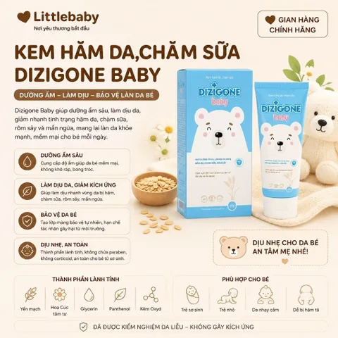 Kem Dizigone Baby - dịu mẩn ngứa ,ngừa hăm da , bảo vệ và phục hồi da bé Tuýp 30g