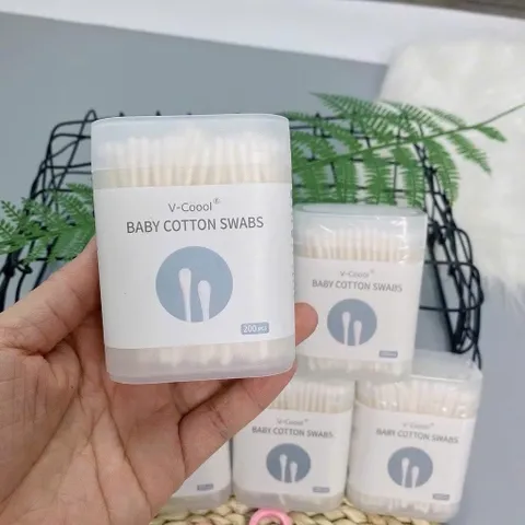 TĂM BÔNG VCOOL LÕI GIẤY HỘP 200 CHIẾC