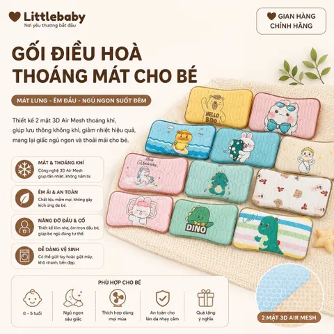 Gối Điều Hòa Tencel Cao Cấp Thoáng Mát Và Êm Ái, Thấm Hút Mồ Hôi Tốt Cho Bé Từ Sơ Sinh KT 20x38cm