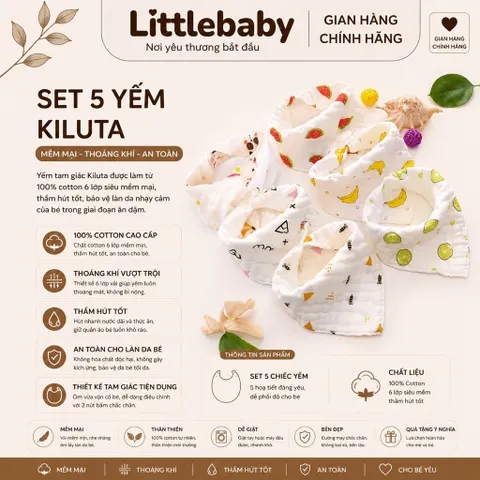 Set 5 Yếm kiluta cho bé