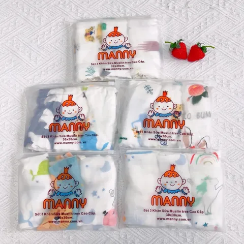 Set 3 khăn sữa Muslin tree cao cấp Manny