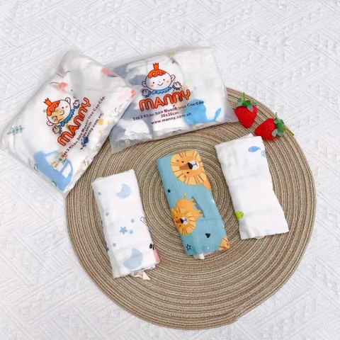 Set 3 khăn sữa Muslin tree cao cấp Manny