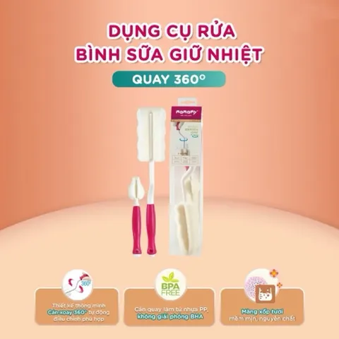 Cọ Rửa Bình Sữa Mamamy Xoay 360 – Dụng Cụ Vệ Sinh Bình Sữa Trẻ Em