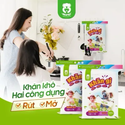Khăn Vải Khô Mipbi Chính Hãng – Khăn Khô Đa Năng Cho Bé, Khăn Lau Mặt, Thay Khăn Ướt An Toàn