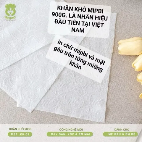 Khăn Vải Khô Mipbi Chính Hãng – Khăn Khô Đa Năng Cho Bé, Khăn Lau Mặt, Thay Khăn Ướt An Toàn