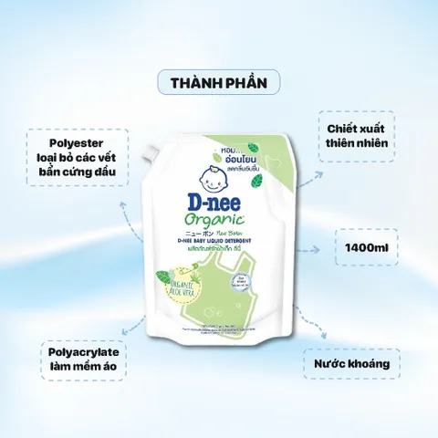 Nước Giặt Xả D-nee Baby Liquid Detergent Túi 1300 ml - 3600ml Thái Lan – Giặt Quần Áo Trẻ Em, Hương Thơm Dịu Nhẹ