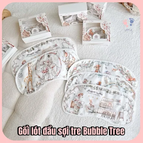 Gối Lót Đầu Sợi Tre Cổ Tích Bubble Tree - Gối Lót Đầu Phong Cách HQ Thoáng Khí Thấm Hút Mồ Hôi Cho Bé Sơ Sinh