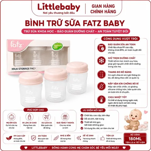 Set 3 Bình Trữ Sữa Mẹ 150ml Fatz Baby – Bình Trữ Sữa Có Nắp, Nhựa An Toàn, Bảo Quản Sữa Cho Bé