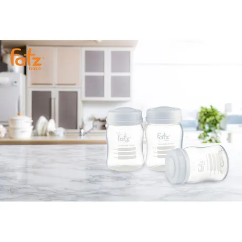Set 3 Bình Trữ Sữa Mẹ 150ml Fatz Baby – Bình Trữ Sữa Có Nắp, Nhựa An Toàn, Bảo Quản Sữa Cho Bé