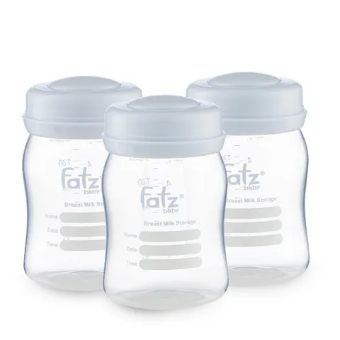 Set 3 Bình Trữ Sữa Mẹ 150ml Fatz Baby – Bình Trữ Sữa Có Nắp, Nhựa An Toàn, Bảo Quản Sữa Cho Bé