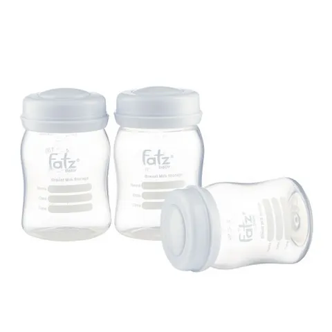 Set 3 Bình Trữ Sữa Mẹ 150ml Fatz Baby – Bình Trữ Sữa Có Nắp, Nhựa An Toàn, Bảo Quản Sữa Cho Bé