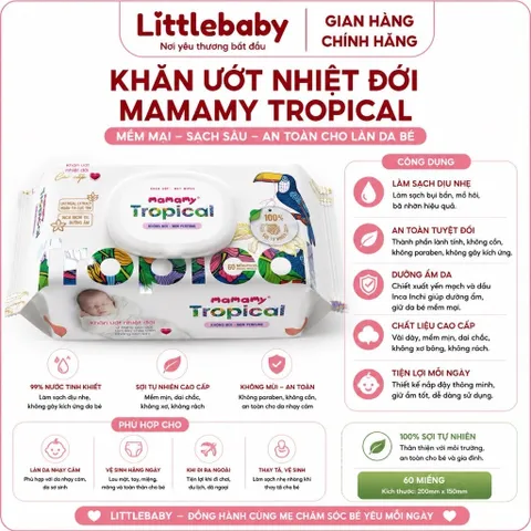 Khăn Ướt Mamamy Tropical 90 Tờ – Khăn Giấy Ướt Tiện Lợi Cho Bé