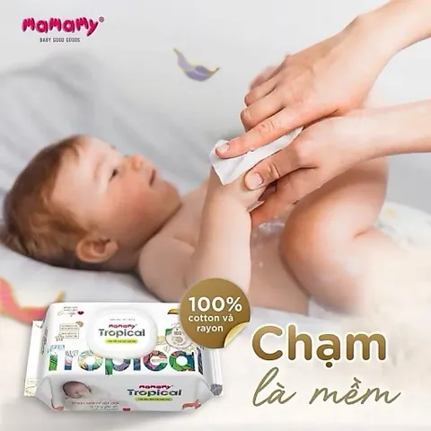 Khăn Ướt Mamamy Tropical 90 Tờ – Khăn Giấy Ướt Tiện Lợi Cho Bé